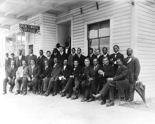 Booker T. Washington with a group of black men in Palatka Florida 1915