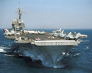 USS Kitty_Hawk_my first carrier. I was the only black among the 1 400 officers. My dduties were on the bridge