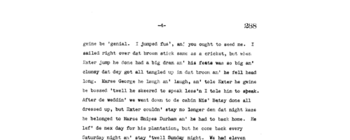 An enslaved woman recalls her wedding