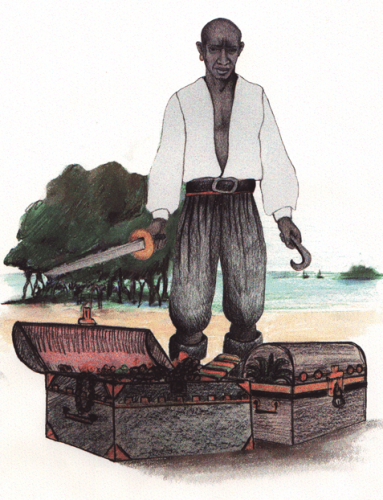 Black Giant the pirate Black Caesar who operated off the coast of south Florida in the mid 1600s. Marvin Dunn Collection