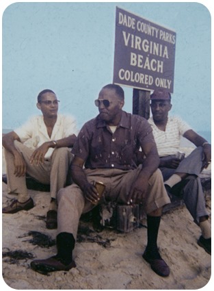 Black vets at Miami's new Virginia Key Beach for Negroes  circa 1945. Black vets were key to the early start of the civil rights movement in Miami.