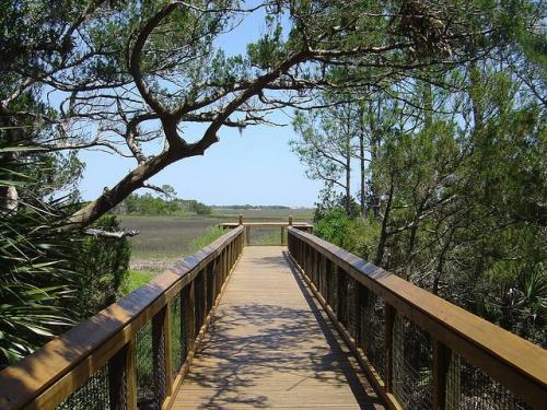 Fort Mose boardwalk. This was the first free black community in the United States. Its was located about 2 miles north of St Augustine.