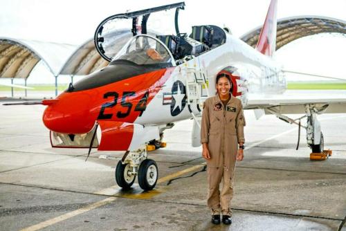 Lt. Madeline Swegle USN the first black female fighter pilot