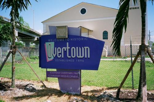 Overtown welcome sign in fron of Mt Zion Church 