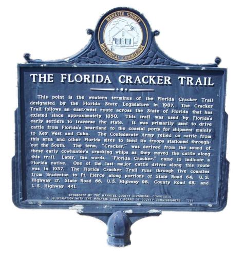 The Florida Cracker Trail historic marker