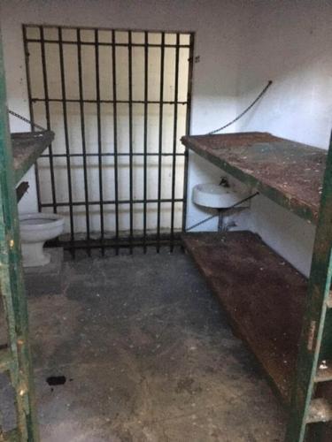 The old Newberry jail where members of Long's family were held. A mob took them from here to kill them.