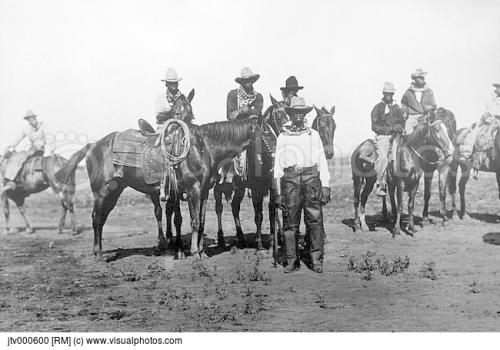 black cowboys on horseback portrait usa circa 1880