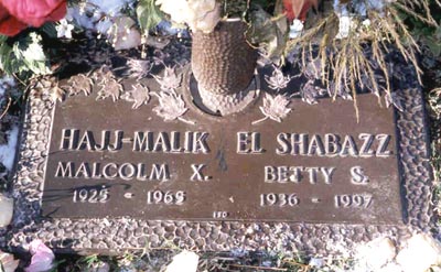 malcolm X grave site nelshabazzbetty