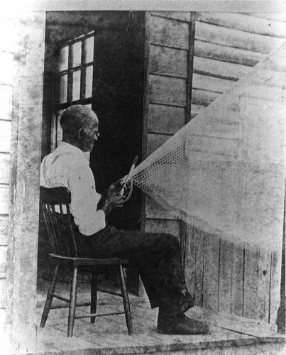 people slave skills making a fishing net coastal ga.