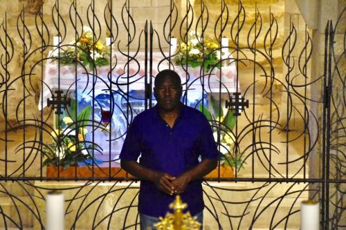 In isreal at the Cave of Mary Magdalene where she lived for 30 years.